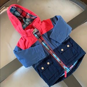 Toddler lightweight jacket with removable hood